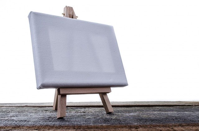 Canvas on easel